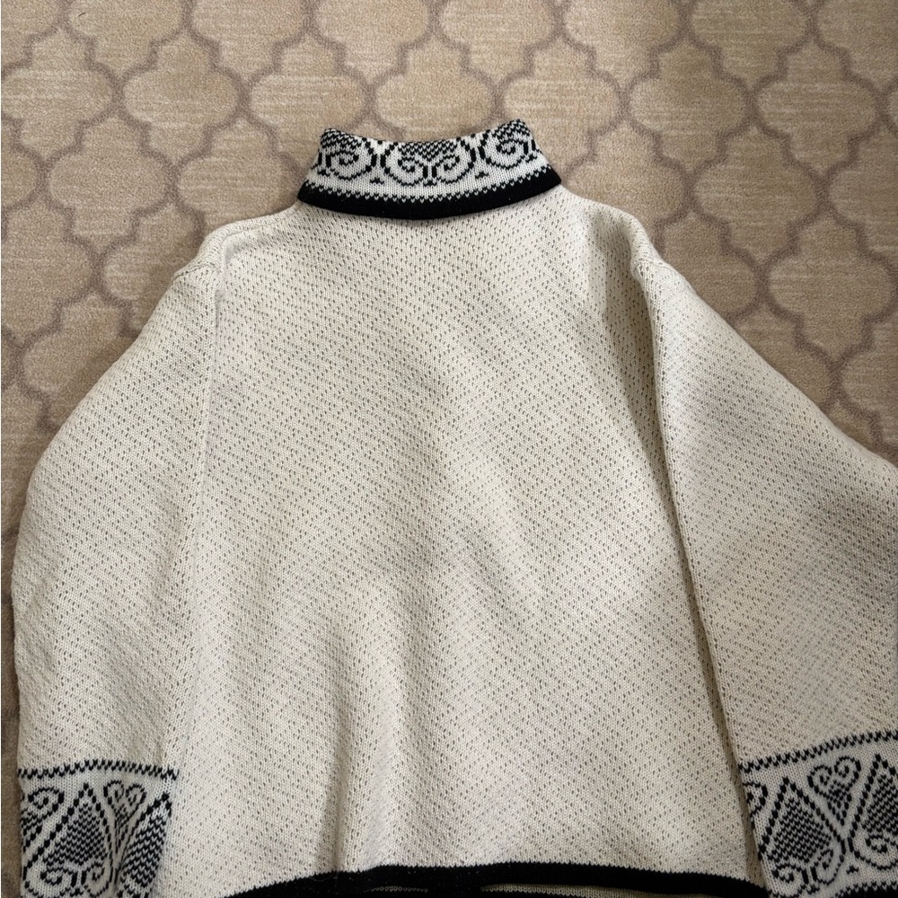 Source Unknown Black and Cream Patterned Blazer - image 5